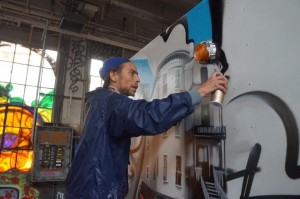 Percy Fortini-Wright in his studio