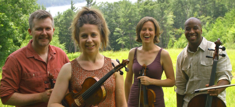 Apple Hill String Quartet joins Peggy Pearson, artisic director of Winsor Music, for a concert at St Paul's Episcopal Church in Brookline